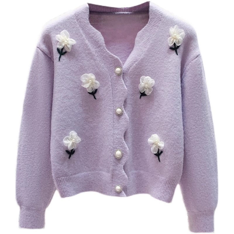 floral sweater coat knitted cardigan YM780