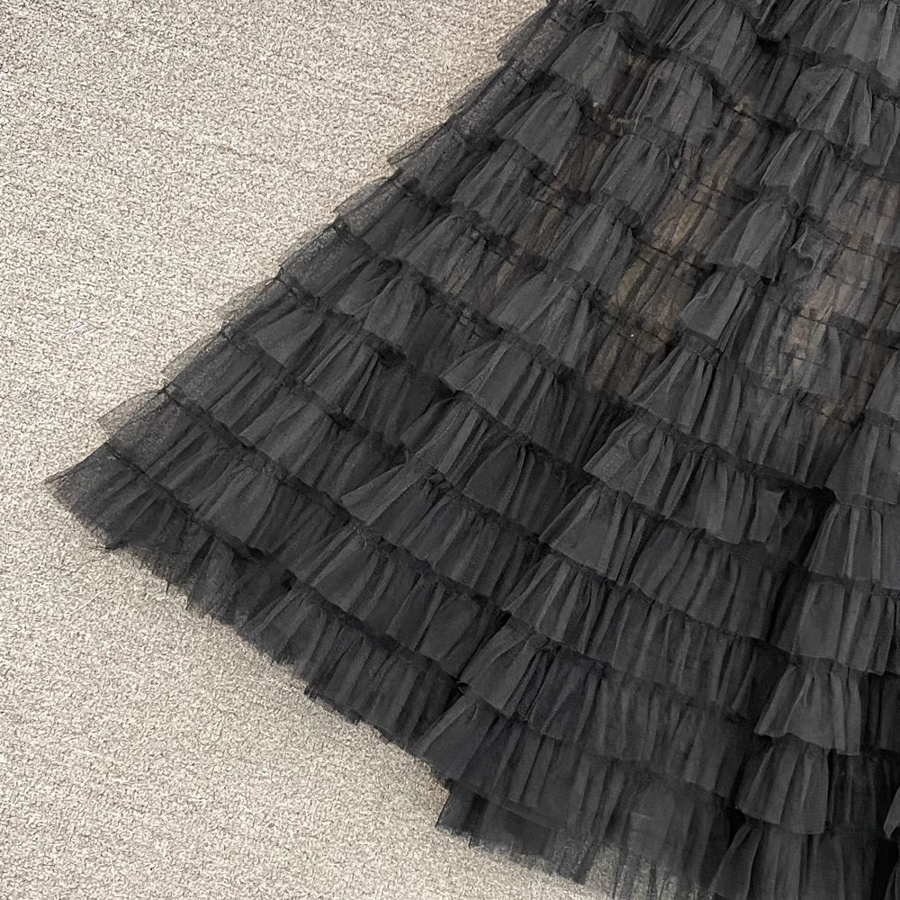 A-line Black Tulle Summer Dress , YM196