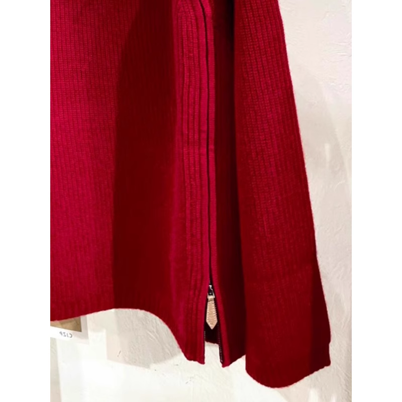 New Red Loose Lazy Turtleneck Sweater YM1876