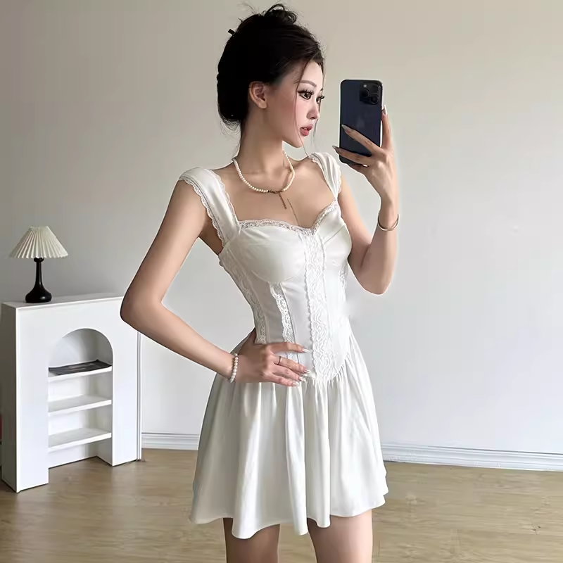 White A-line Dress YM1357