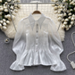 Women's ruffled puff sleeve blouses YM567