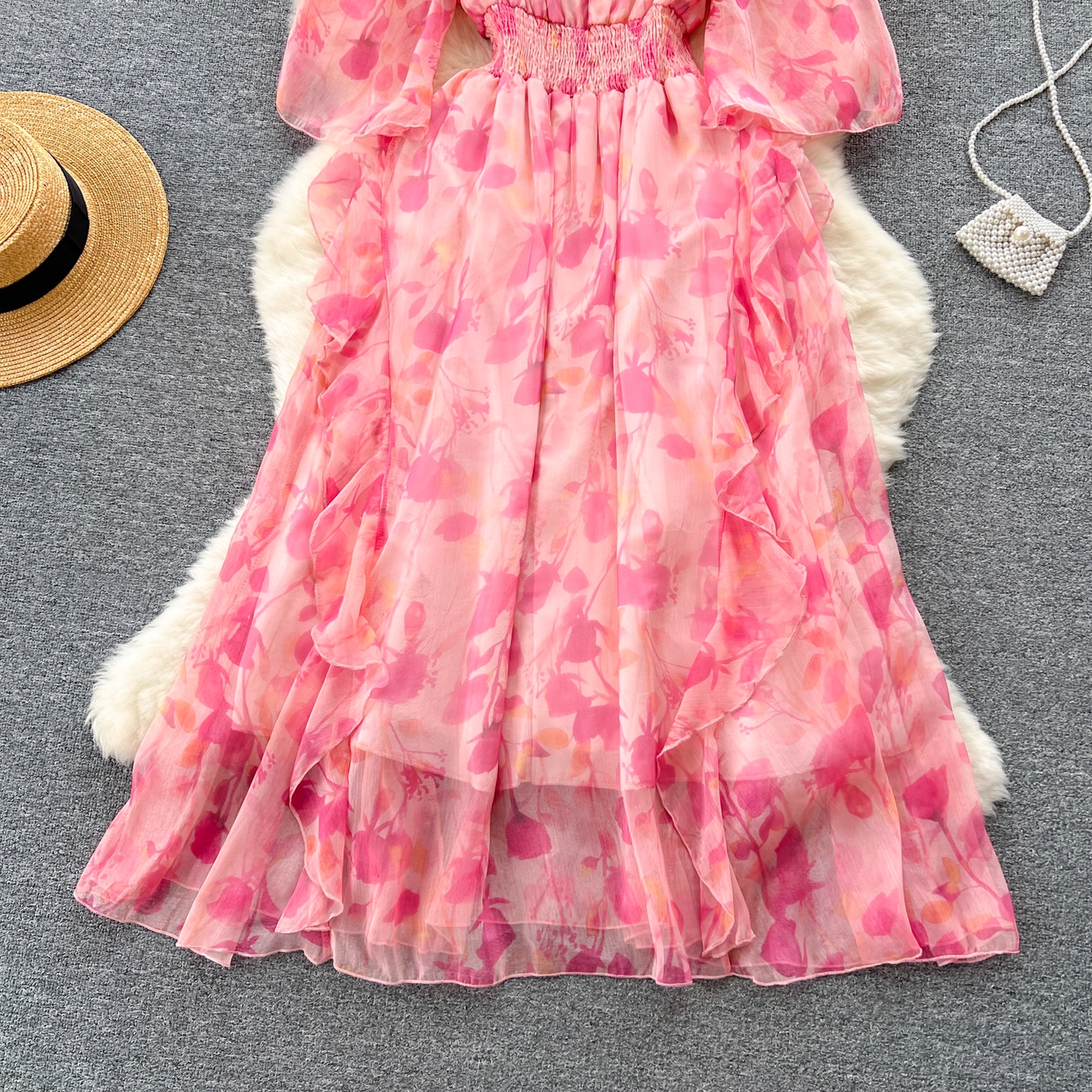 women's summer floral chiffon dress YM304