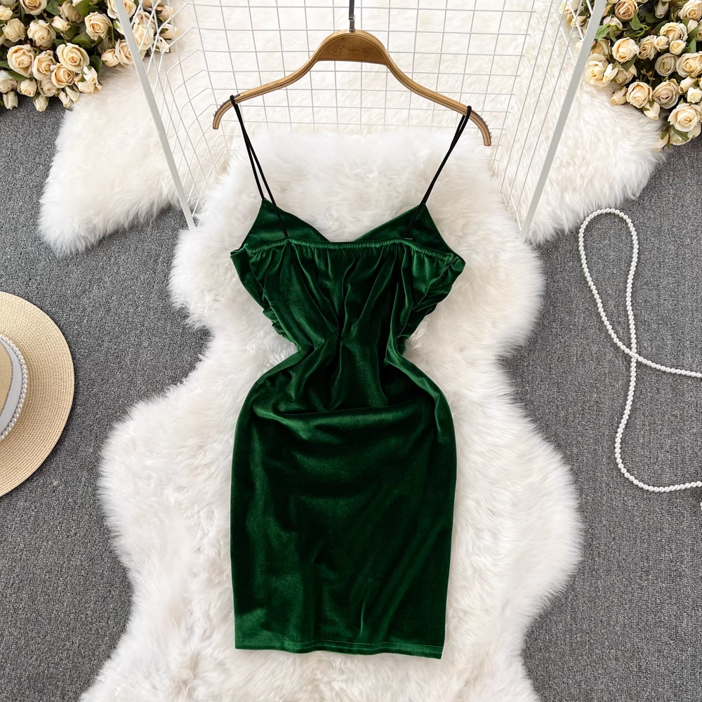 Sexy Velvet Bodycon Dress, YM237