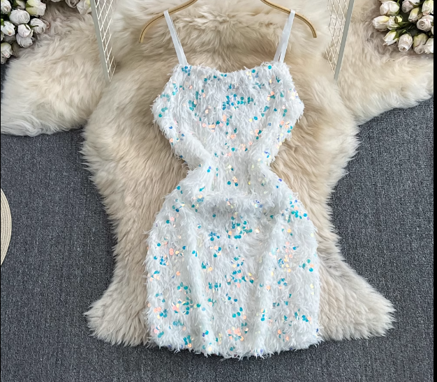 Sparkling sequin slip dress YM839