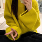 Women's yellow loose knit sweater YM1891