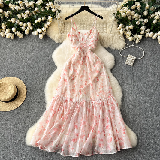 seaside holiday suspender dress YM1088