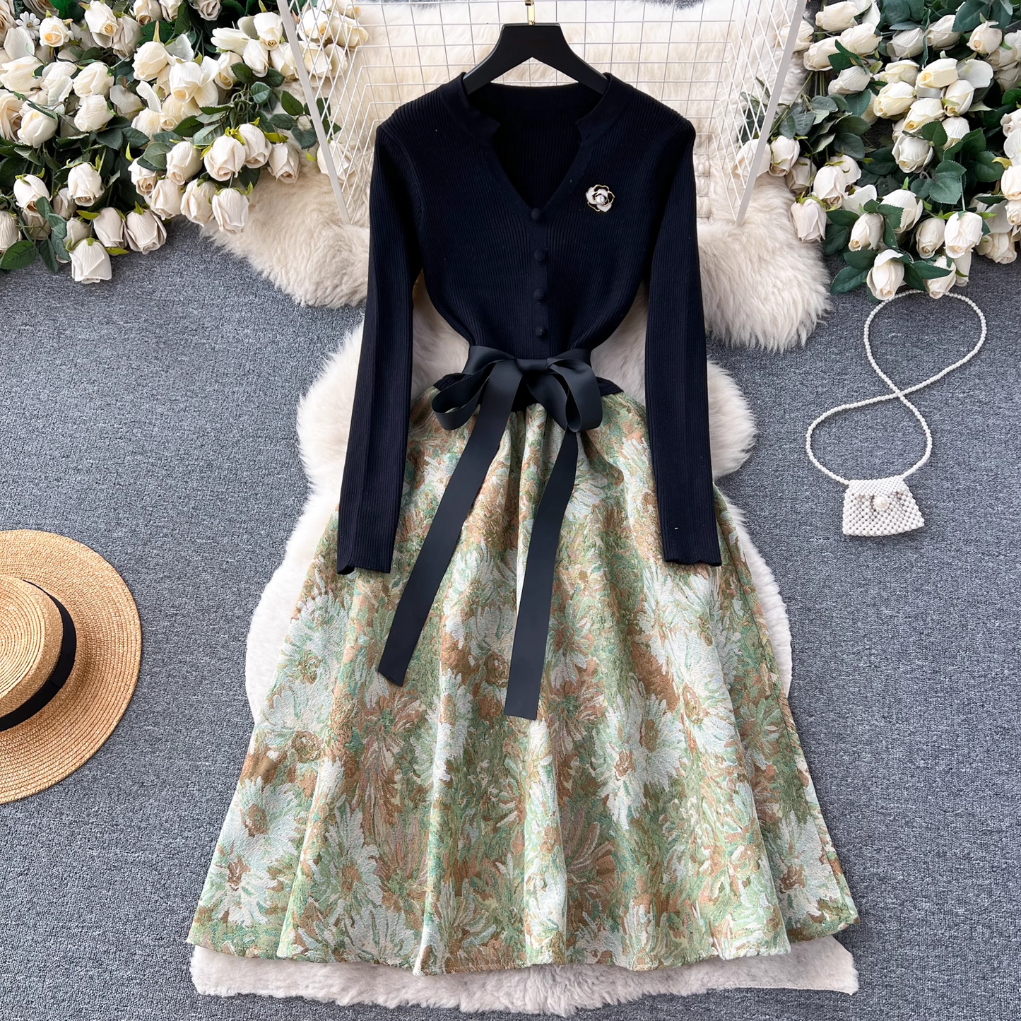 women's autumn retro palace style dress YM629