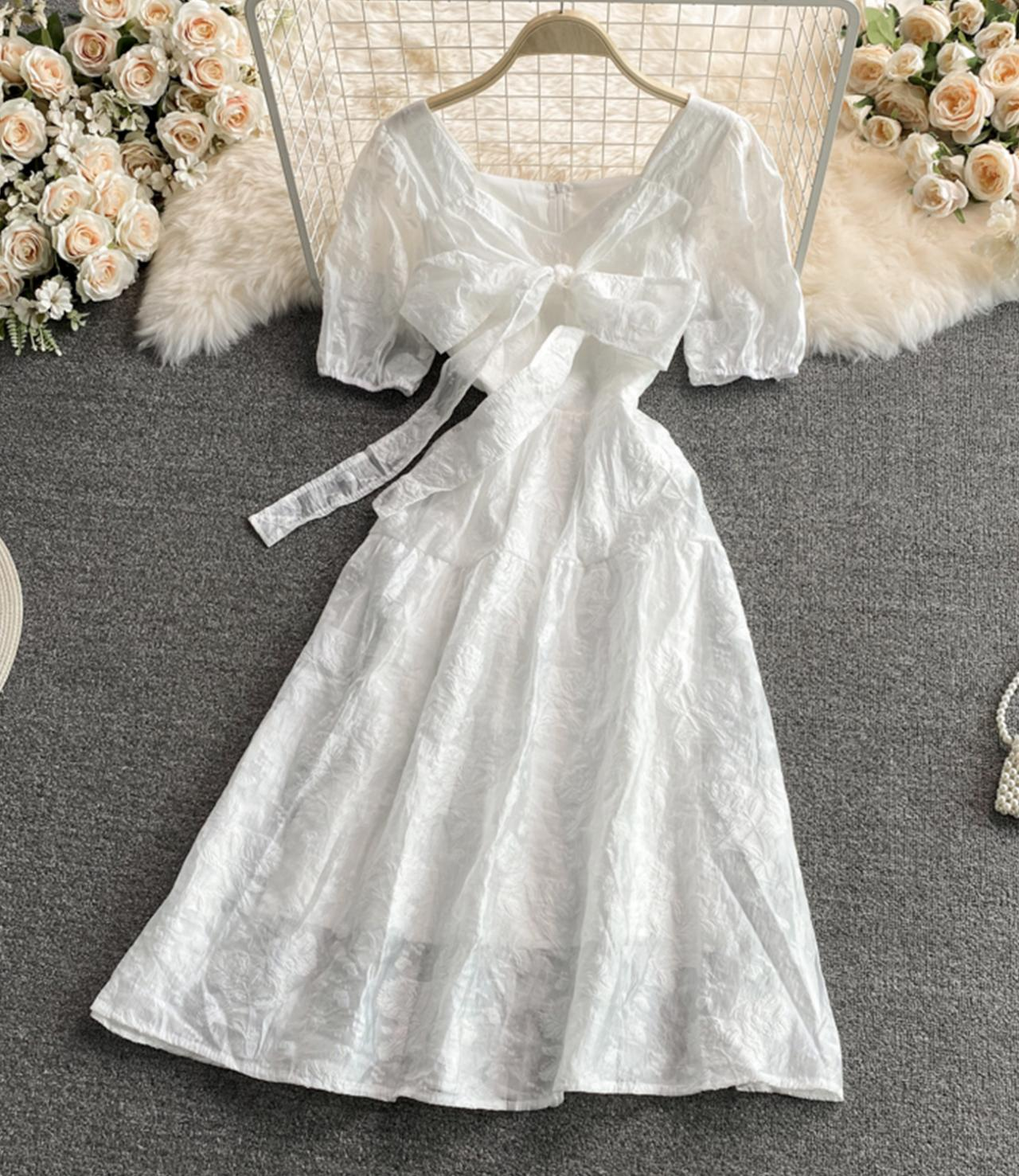 White A Line Short Dress Fashion Dress YM440