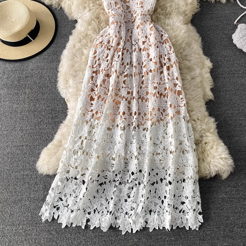 women's hollow lace dress, YM178