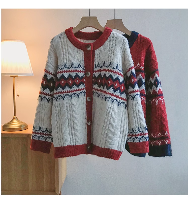 Christmas style design sense loose soft waxy knitted sweater YM370