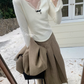 Sweet White Autumn And Winter Knitted Bottoming Sweater YM1808