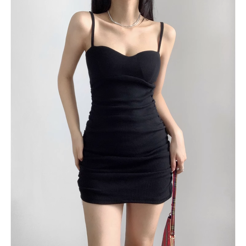 summer black suspender dress YM681