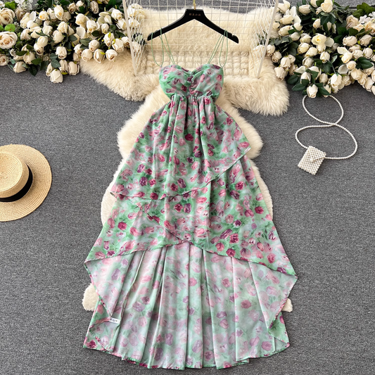 women's summer romantic floral suspender dress YM345