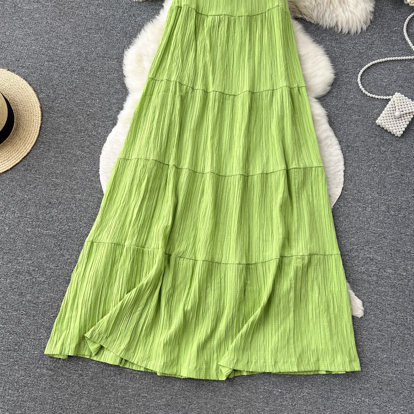 Summer Seaside Holiday Style Hollow Backless Maxi Dress ,YM152