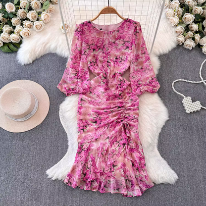 women's floral chiffon dress YM1430