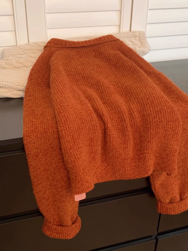 Vintage orange pullover sweater YM1892