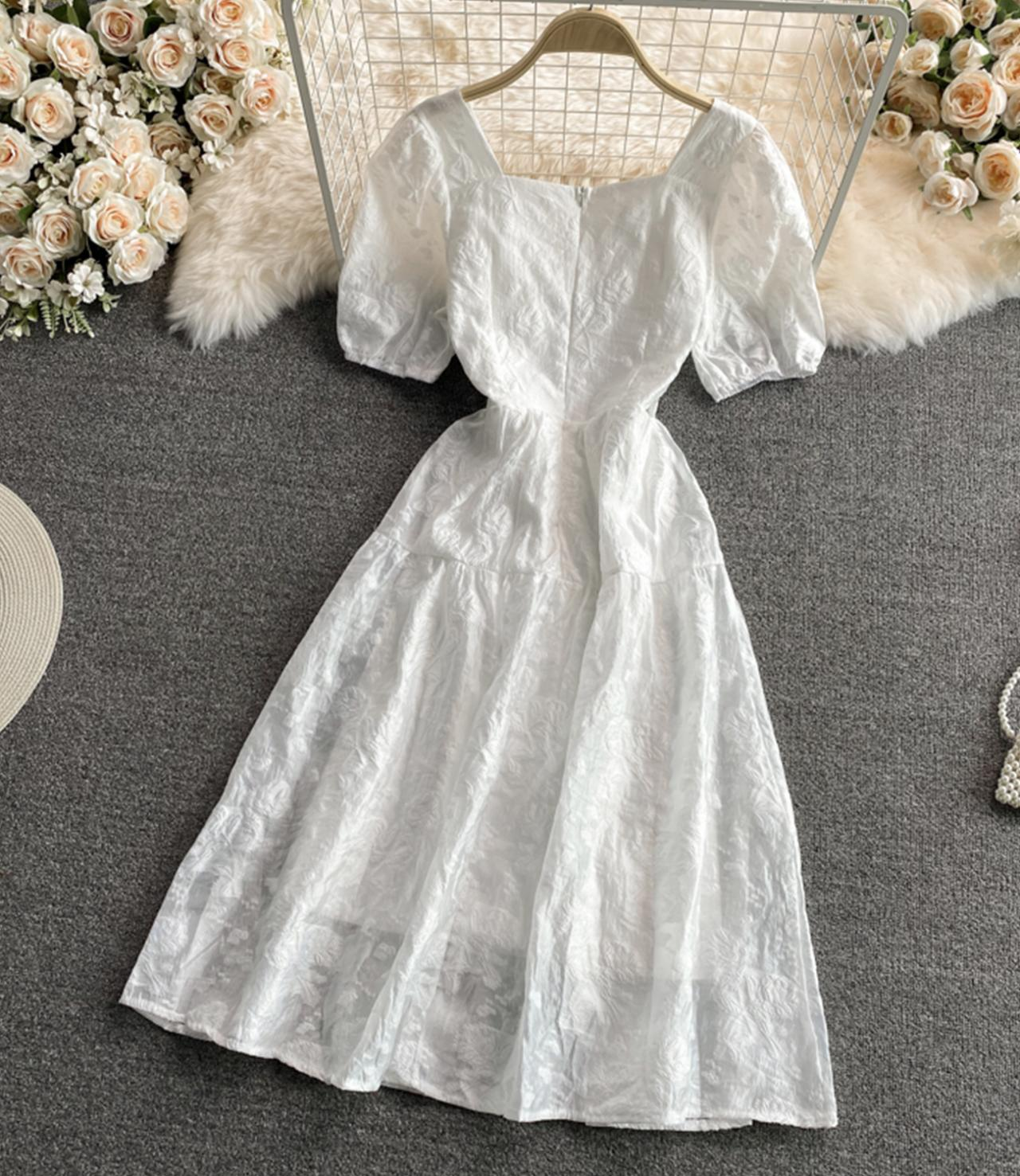 White A Line Short Dress Fashion Dress YM440