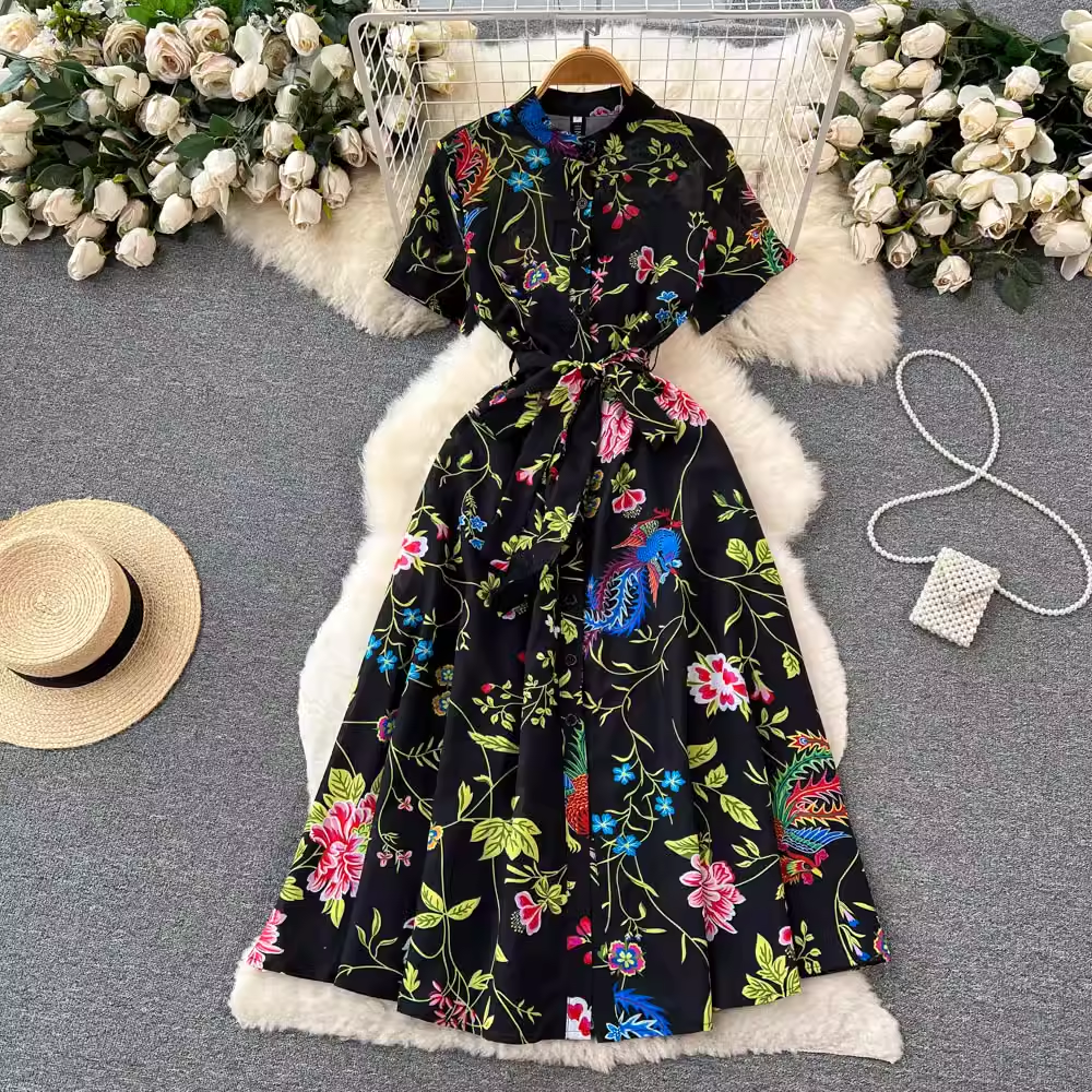 women's summer printed dress YM1239