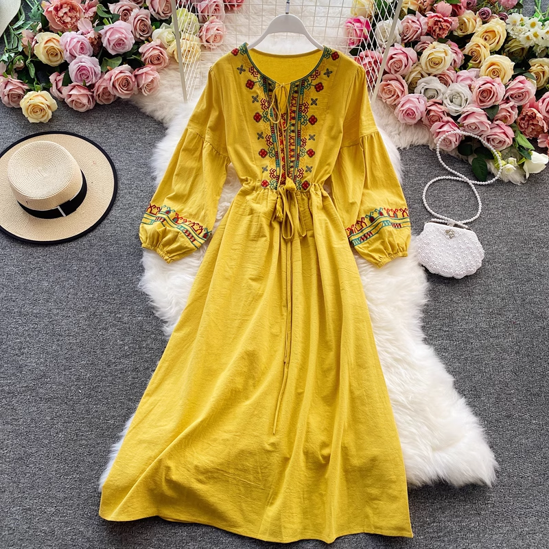 women's beach vacation dress bohemian beach dress  YM597