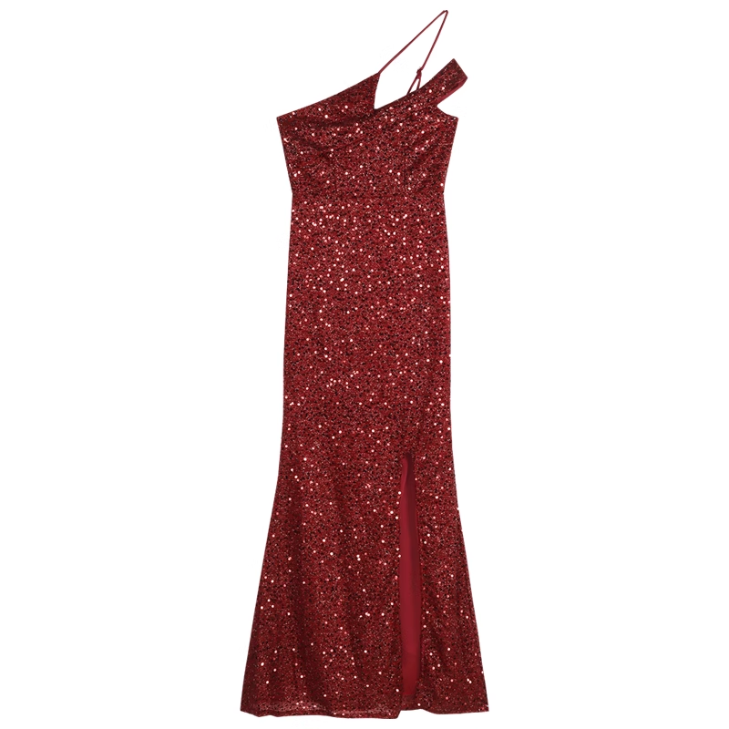 Red sequined sexy dress YM925