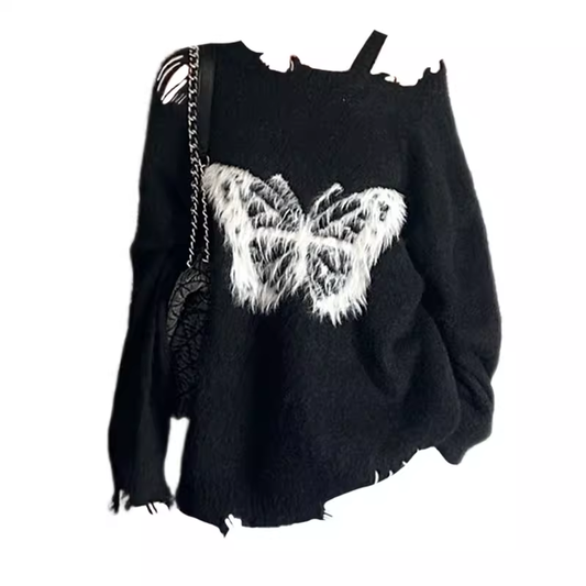 women's retro butterfly lazy style sweater YM694