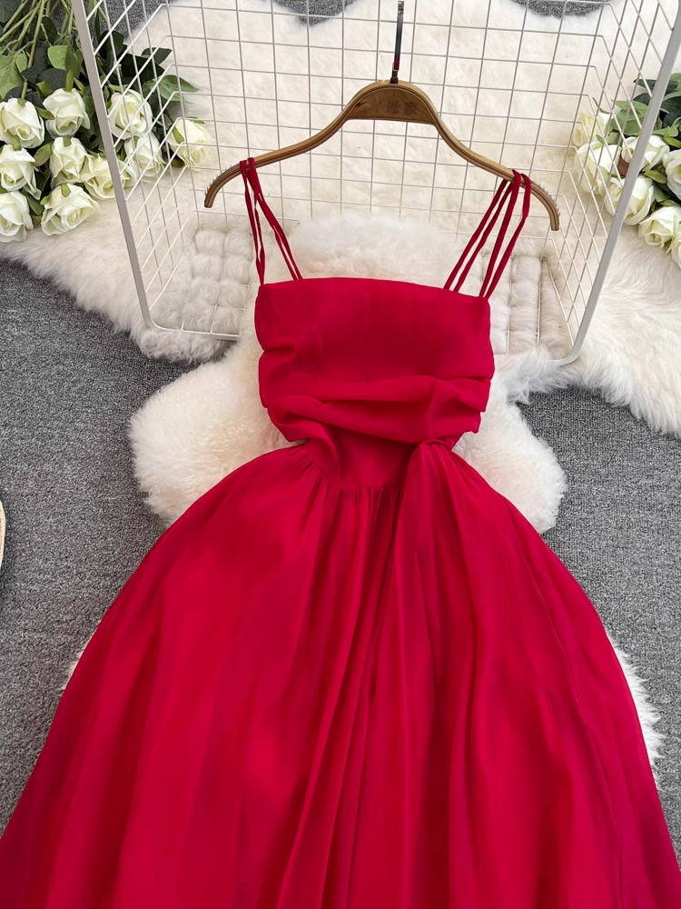 Red Sleeveless Summer Dress  YM1412