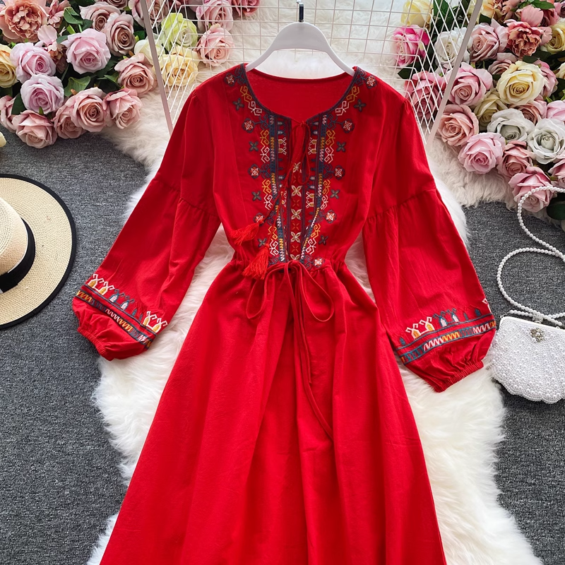 women's beach vacation dress bohemian beach dress  YM597