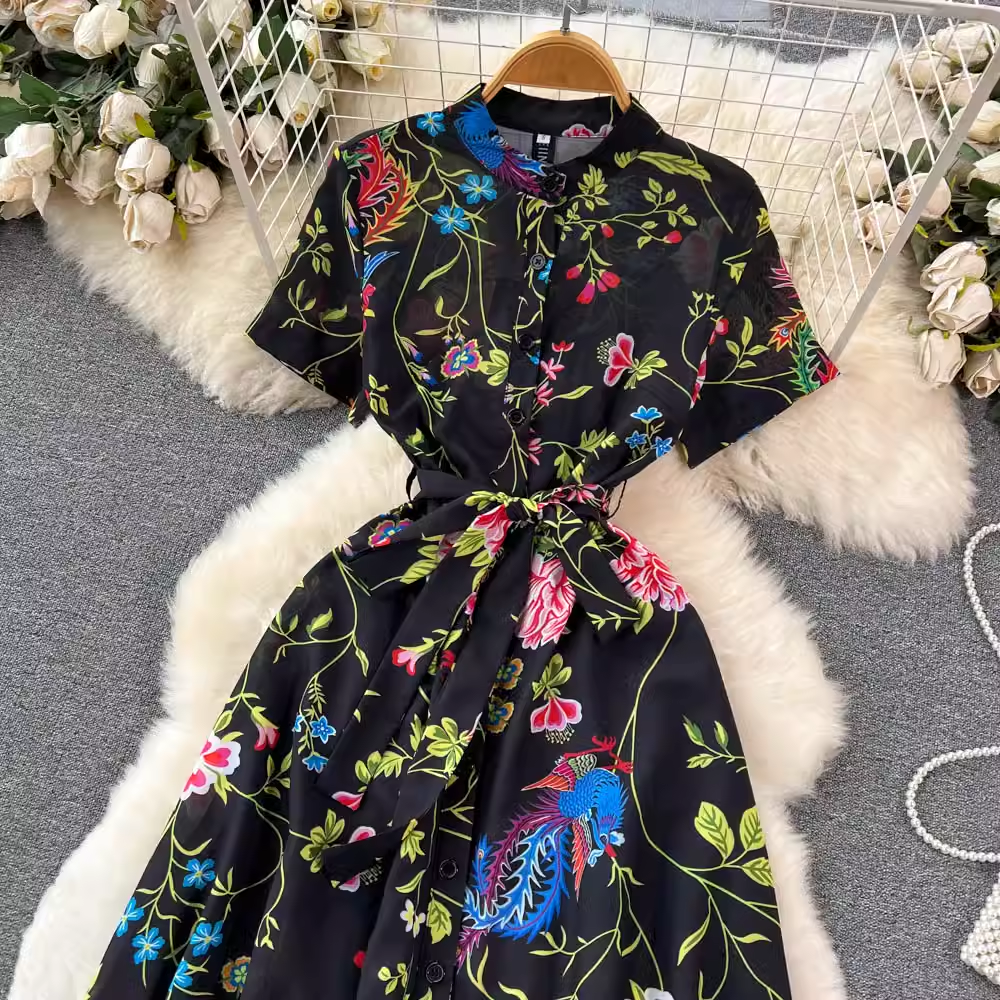 women's summer printed dress YM1239