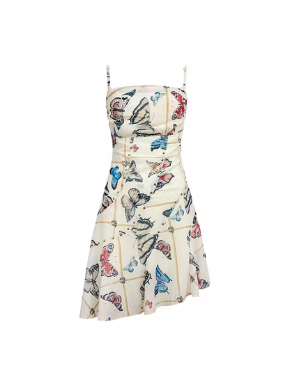 Butterfly print slip dress YM1349