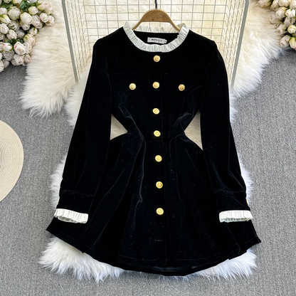 Autumn and winter fashionable velvet vocation dress YM906