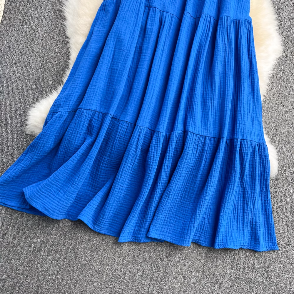 Blue Seaside Resort Dress,YM217