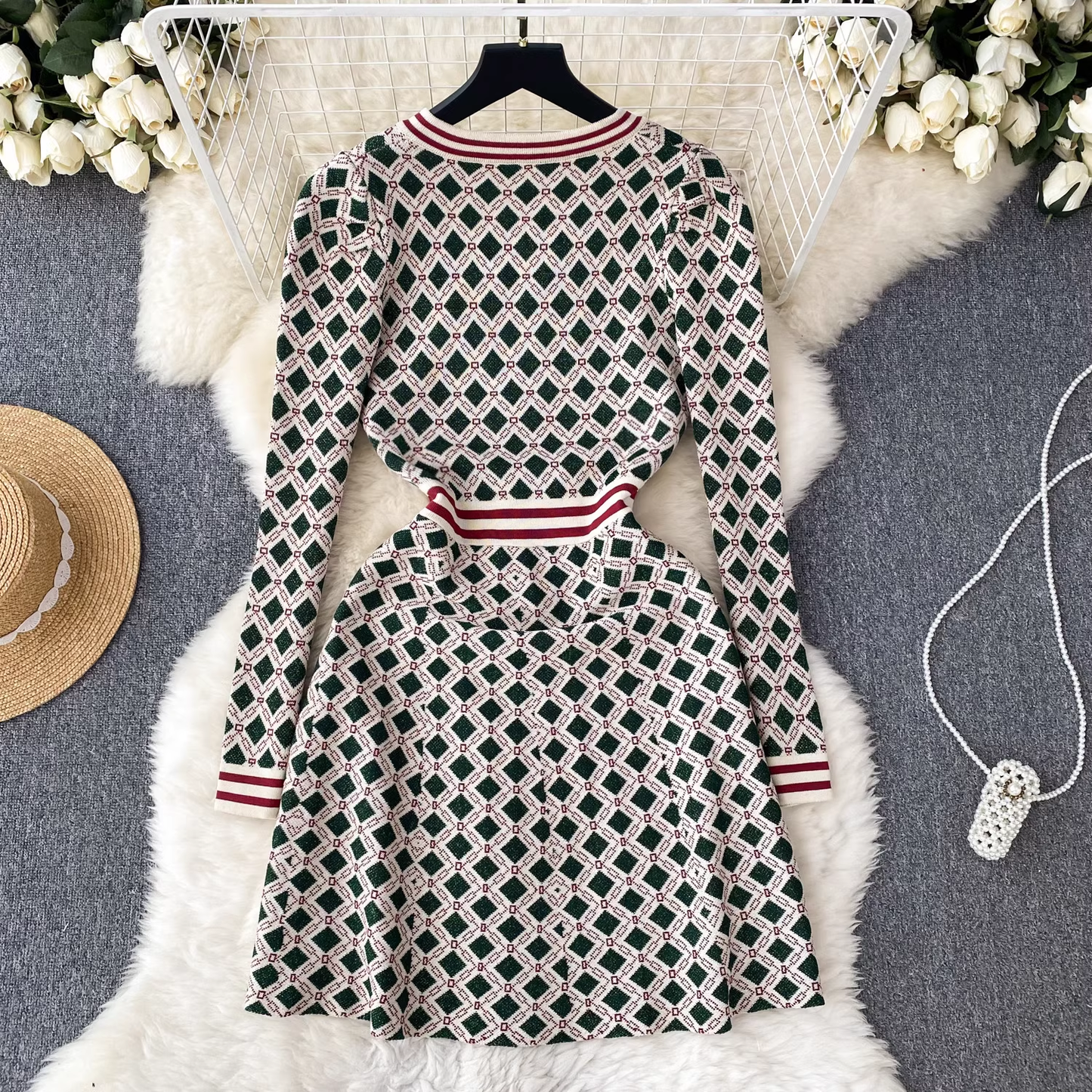 women's autumn and winter long sleeve knitted dress YM446