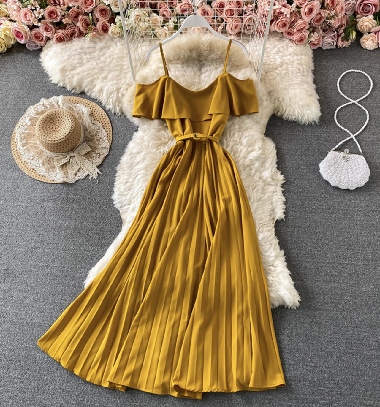 Cute A line dress off shoulder fashion dress maxi dress ,YM92