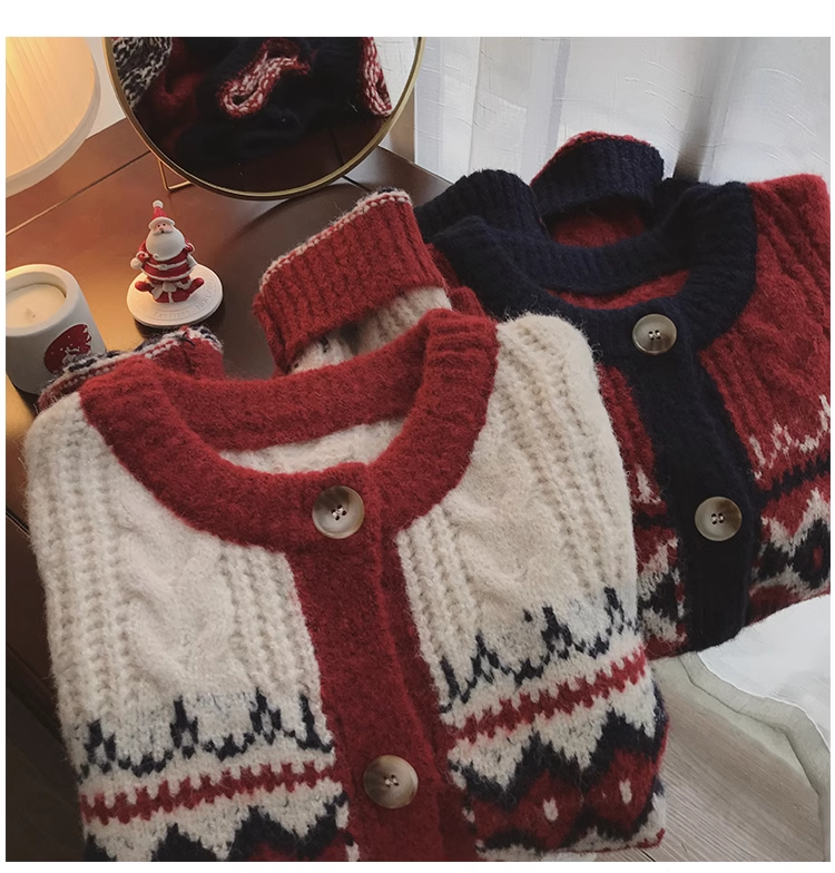 Christmas style design sense loose soft waxy knitted sweater YM370