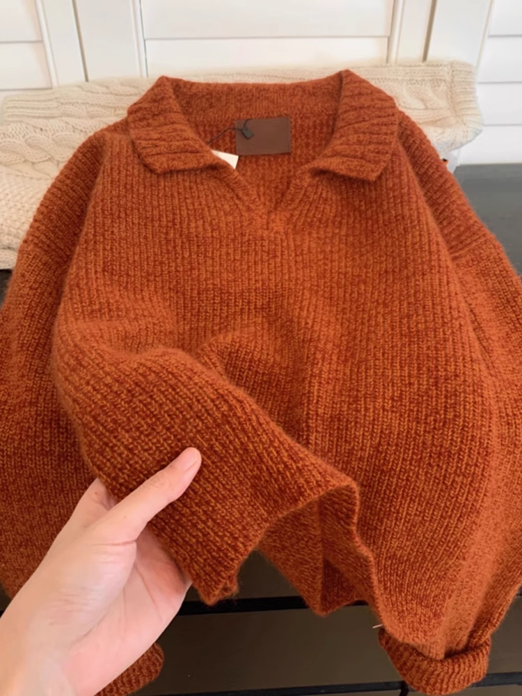 Vintage orange pullover sweater YM1892