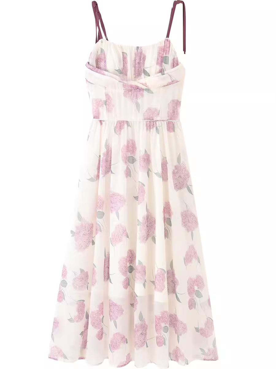 French rose floral suspender skirt for women in summer YM1510