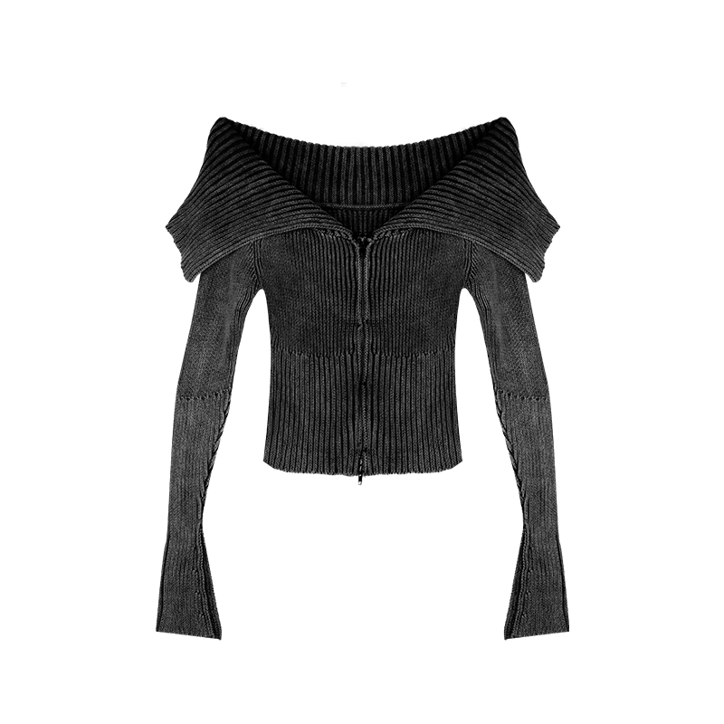 Off the shoulder long-sleeve sweater for women  YM703