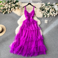 A-line V Neck Tulle Summer Dress  YM1178