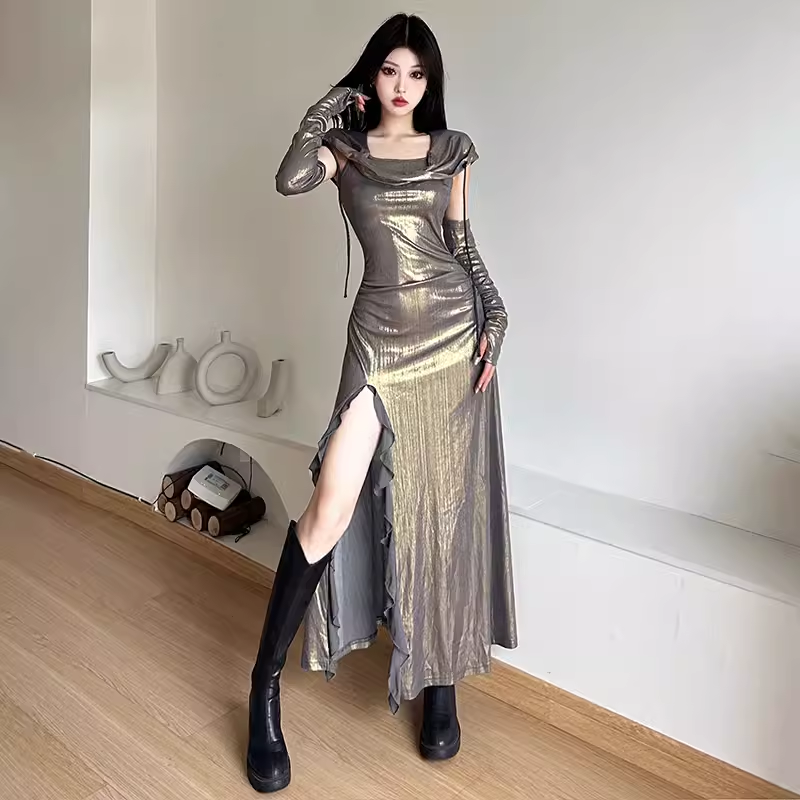 Chic Long Dress With Split   YM1522