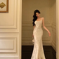 Gorgeous Mermaid Spaghetti Straps Satin Prom Dresses Party Gown  YM1620