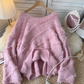 Pullover sweater women's autumn and winter round neck loose knitted sweater YM1576