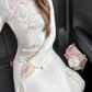 Elegant Off The Shoulder Long Prom Dress Lace Evening Gown  YM1646