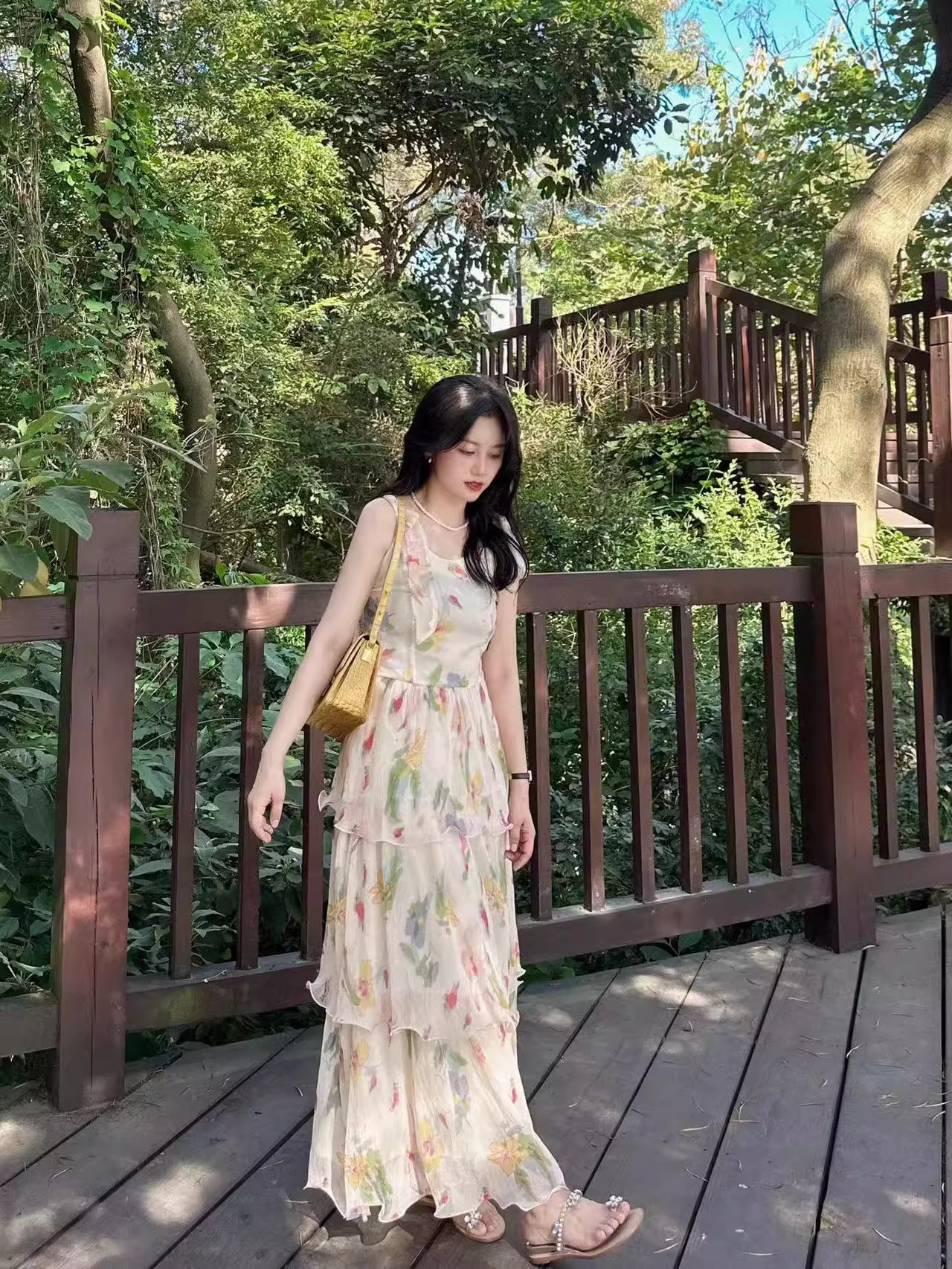 Floral New Style Seaside Holiday Long Dress Party Dress YM1763