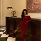 Red Off Shoulder Knit Dress Party Dress YM1669