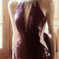 Burgundy Sequins Mermaid Evening Dress New Prom Dress  YM1612