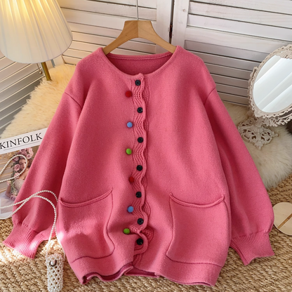 Sweet Color Button Sweater Jacket Knit Cardigan YM1575