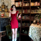 Red Short Dress Slimming And Elegant Suspender Dress YM1755