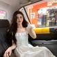 Elegant White Lace A Line Prom Dress Long Party Gown YM1752