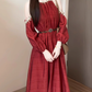 Red Off-the-shoulder Dress Bohemian Holiday Maxi Dress YM1764