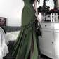 Pretty Mermaid Green Long Ruffles Prom Dress YM1625